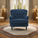 Christopher Knight Home® - Noble House - Tafted Diamond Tufted Dark Blue Fabric Club Chair