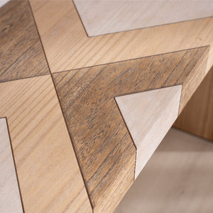 English Elm Modern Chevron Wood Console Table 62 Inch Entryway Sofa Accent for Any Room W2729P356958