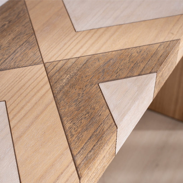 English Elm Modern Chevron Wood Console Table 62 Inch Entryway Sofa Accent for Any Room W2729P356958