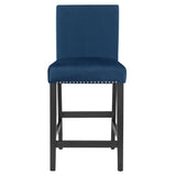 English Elm Elisina Blue Counter Height Chair With Contoured Legs (Set Of 2)