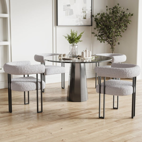 English Elm Counter Height Stools Set of 2 Mid-century Metal Legs Ergonomic Kitchen Island Seating Light Gray T3623P431988