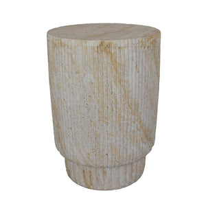 English Elm Archi Fluted Column Resin Plant Stand with Marbled Stone Finish for Indoor Outdoor Use B056P416934