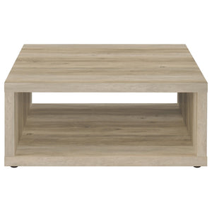 English Elm Hermosa Rustic Open Shelf Coffee and End Table Set for Farmhouse Living Rooms Pine Wood B062S01526
