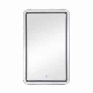 English Elm Rectangle LED Medicine Cabinet Mirror with Soft Touch Light, Magnetic Accessories, Tempered Shelves, Wall-Mounted Storage Silver W688P210793