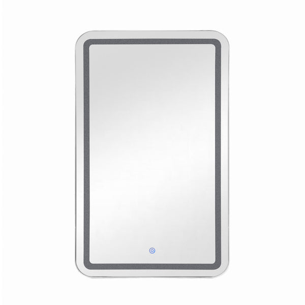 English Elm Rectangle LED Medicine Cabinet Mirror with Soft Touch Light, Magnetic Accessories, Tempered Shelves, Wall-Mounted Storage Silver W688P210793