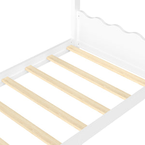 English Elm Twin House Frame Floor Bed Solid Pine Kids Room Montessori Low Profile Play Nook W1580P387835