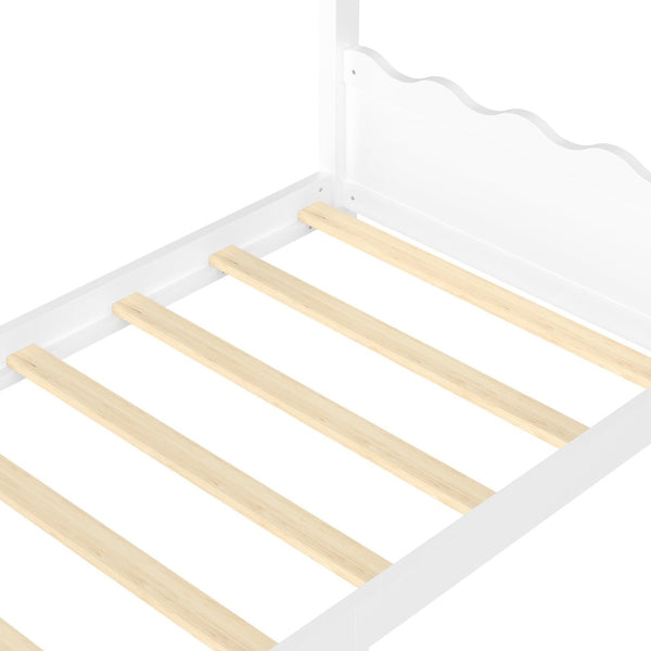 English Elm Twin House Frame Floor Bed Solid Pine Kids Room Montessori Low Profile Play Nook W1580P387835