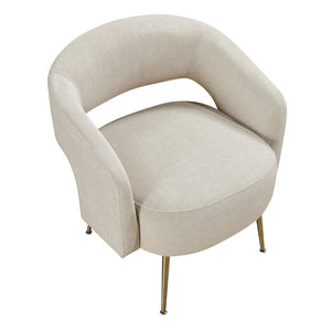 English Elm Modern Velvet Accent Chair Plush Foam Seat Gold Leg Base for Living Room Taupe B011P458636