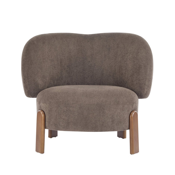 English Elm Christopher Knight Home® - Cozy Wingback Armchair with Plush Bouclé Upholstery, Solid Wood Legs, Ergonomic Support, Timeless Style Dark Brown 33.5 L x 25.5 W x 21.5 H N776P298155D