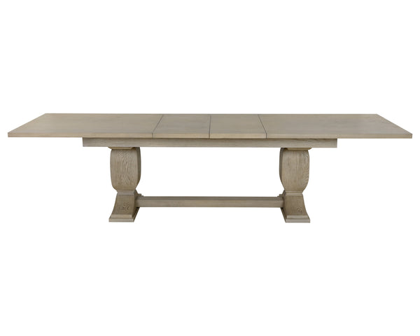 Sunpan Rhaenyra 86" To 120" Extension Dining Table - Elegant Sand Beige Oak Veneer for Stylish Dining Spaces
