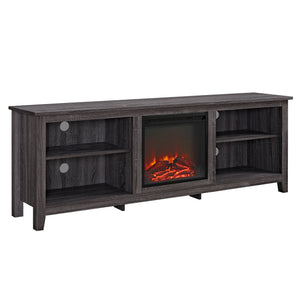 70" Fireplace TV Stand - Charcoal W70FP18CL Walker Edison