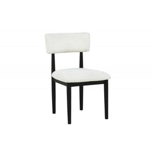 English Elm Contemporary Plush Boucle Dining Chairs Set of 2 with Padded Seat & Back, Solid Wood Frame, Chic Design Black 36.5 L x 12.25 W x 21.5 H B011P366717