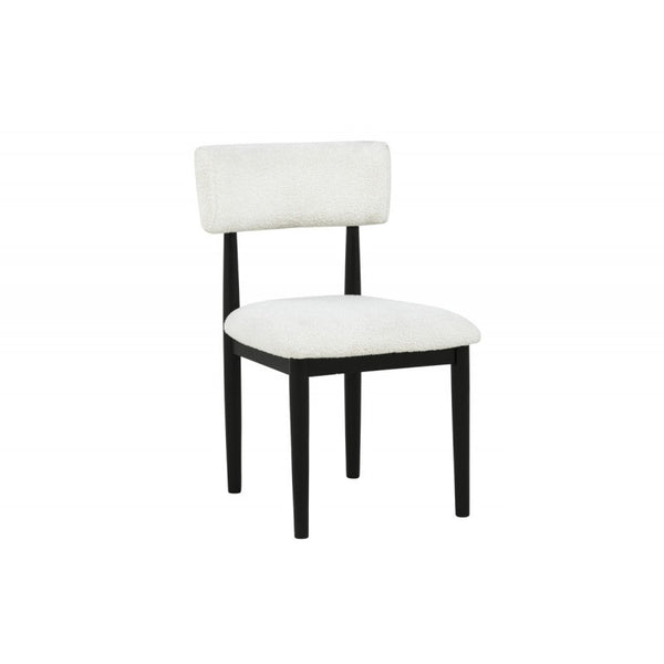 English Elm Contemporary Plush Boucle Dining Chairs Set of 2 with Padded Seat & Back, Solid Wood Frame, Chic Design Black 36.5 L x 12.25 W x 21.5 H B011P366717