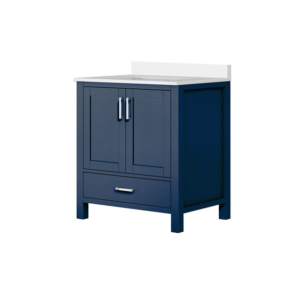 English Elm Navy Blue Bath Vanity 30" W X 22" D With Durable Cultured Marble Top & Ample Storage Solutions B2731P259013