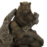 Christopher Knight Home® - Noble House - Callan Outdoor Bear Family Fountain, Light Brown and Moss