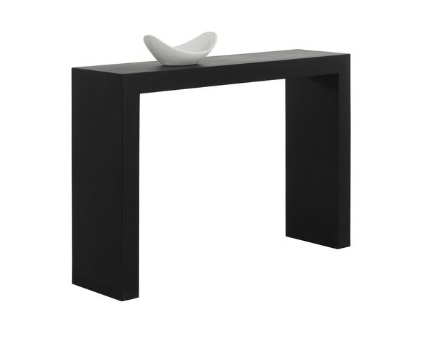 Sunpan Axle Console Table - Modern Concrete Design Perfect For Small Spaces With Chic Clean Lines Black Concrete 111918