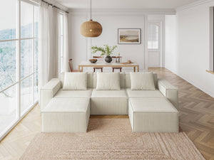 English Elm 118-Inch Modular Sofa Bed - Luxurious Cloud Velvet, Flexible Configuration, Comfort For 5! W3147S00005