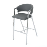 Christopher Knight Home® - Noble House - Marlon Modern Grey Leather 28.25 Inch Barstool - Set of 2