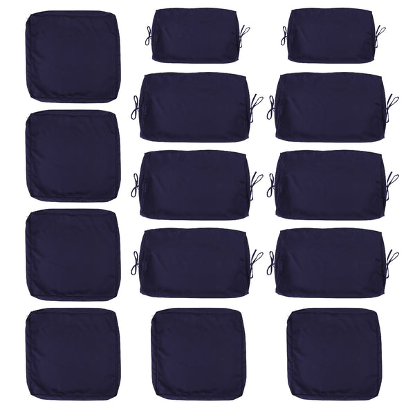 English Elm Cushion Chaise Lounge 75" Black White Striped Outdoor Seat and Back with Zipper, Removable Cover Navy Blue W419P199030