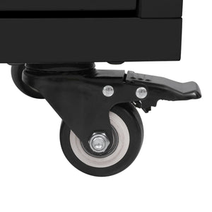 English Elm K&K 56.5" Kitchen Island with Drop Leaf, Embossed Vertical Stripe Barn Doors, Wheels & Charging Hub Black N707P263094B