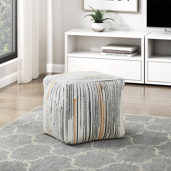 English Elm Modern Square Pouf In Vibrant Jacquard Fabric - Versatile Ottoman, Footstool & Stylish Seating Solution B011P251652