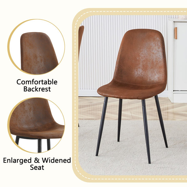English Elm Scalable Extendable Dining Set with Wood Grain Table and Upholstered Fabric Chairs W1151S04670