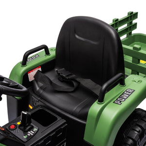 English Elm Ride on Electric Tractor Toy with Trailer 24v 400w Dual Motors Remote Control Led Emerald W1578P193905