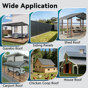 English Elm 10 Corrugated Galvanized Steel Roof Panels Weather Resistant Gazebo Pergola Cover W3213P431216