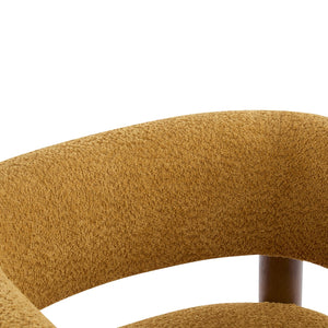 English Elm Christopher Knight Home® - Boucle Plush Bouclé Accent Chair with Rubber Wood Frame, Spring Bag Cushion for Cozy Support Yellow 30.75 L x 28.9 W x 19.25 H N776P268327T