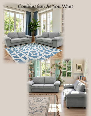 English Elm Fx-P20M-2S-Gy Gray Velvet Compact 2-Seater Loveseat Sofa With Hidden Storage For Small Spaces W576S00231