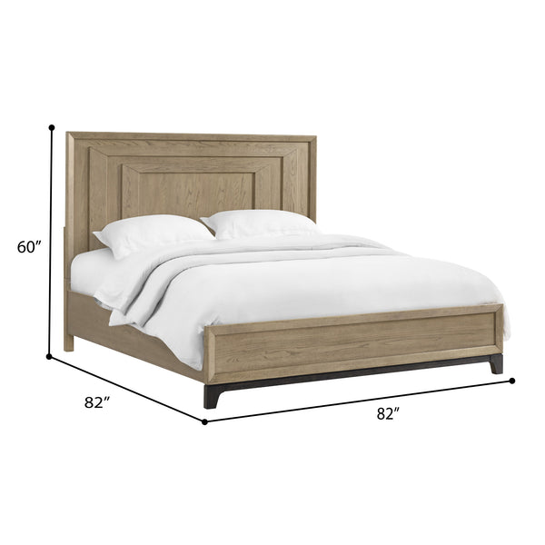 English Elm Wallace & Bay - Caramel Caramel and Cocoa King Panel Bed in Rich Brown with Black Trim — Contemporary Wood Design, Easy 3-Box Delivery and Assembly B361S00022