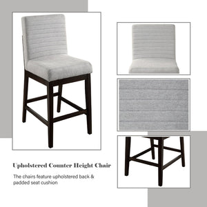 English Elm Edwyn Linen & Espresso Counter Height Chairs Set of 2 — Padded Linen Seats, 220 lb Capacity, Stylish B2726P313157