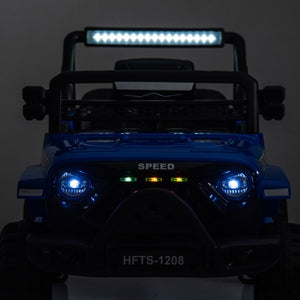 English Elm 12v Kids Electric Ride on Truck with Parental Remote Four Wheel Suspension and Led Lights Blue W1578P187460