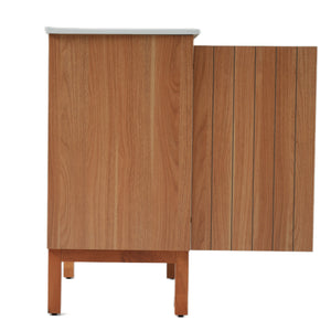 English Elm Christopher Knight Home® - 30" Modern Bathroom Vanity with Ceramic Sink, Natural Wood Grain, 45° Handle, Soft-Close, Ample Storage N817P245325N