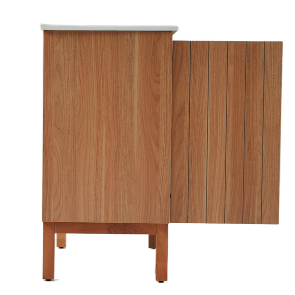 English Elm Christopher Knight Home® - 30" Modern Bathroom Vanity with Ceramic Sink, Natural Wood Grain, 45° Handle, Soft-Close, Ample Storage N817P245325N