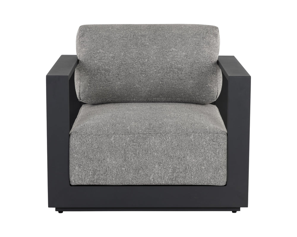 Sunpan Tavira Armchair - Stylish Outdoor Comfort with Durable Weather-Resistant Fabric and Modern Design Charcoal / Lanikai Salt And Pepper