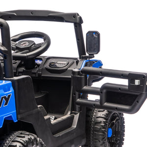 English Elm 24v 400w Six Wheel Kids Electric Dump Truck 4wd Remote Control Ride on Toy Blue W1578P353179