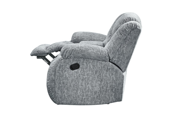 English Elm STONIC Gray Console Reclining Loveseat with Soft-Close Storage, Plush Zaftig Fabric, Manual Recline B201P216012