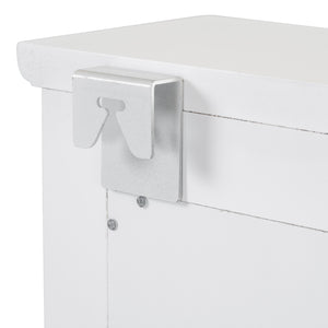 English Elm Floating Compact Wall Organizer Vanity with Large Mirror, Drawers, Hooks & Shelves for Small Spaces N844P292485A