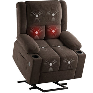 English Elm Power Lift Recliner Chair With Massage & Heat, Usb Ports, Cup Holders - Ultimate Comfort For Seniors T3623P380505-GIGA
