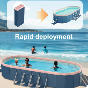 English Elm 2.8m Pvc Foldable Ground Pool Outdoor Backyard Cooling Station No Pump Needed W2710P337294