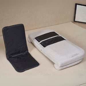 English Elm Convertible Fold-Out Double Sofa Bed with Thick Cushioning, Adjustable Backrest & Space-Saving Design White W244S00005