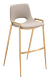 Desi Barstool - Set of 2 Beige & Gold 109735 Zuo Modern