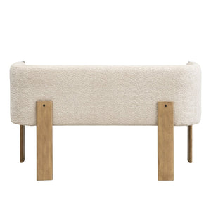 English Elm 48.5" Compact Track Arm Loveseat Rubberwood Frame Polyester Upholstery Studio Sofa Almond,Natural Ash N771P384798V