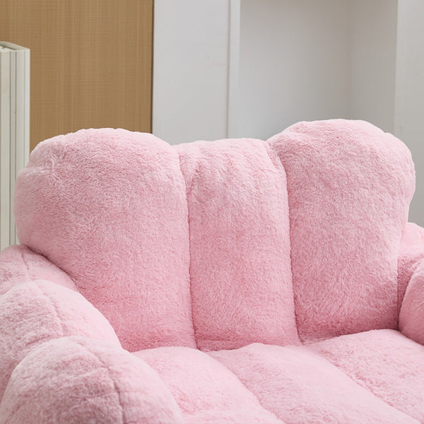 English Elm Lotus Oversized Bean Bag Sofa Memory Foam Filled Accent Chair for Living Room Pink W2311P457273