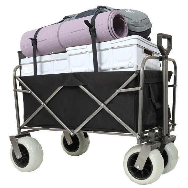 English Elm Fishing Cart All Terrain Steel Frame with Rod Holders and 9 Inch Pneumatic Tires W2932P253148