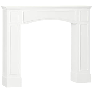 English Elm HOMCOM Elegant MDF Fireplace Mantel Surround with Decorative Pattern, 45.25" Top, 66 lb Capacity White W2225P217257