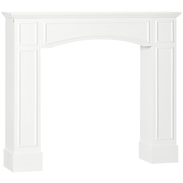 English Elm HOMCOM Elegant MDF Fireplace Mantel Surround with Decorative Pattern, 45.25" Top, 66 lb Capacity White W2225P217257
