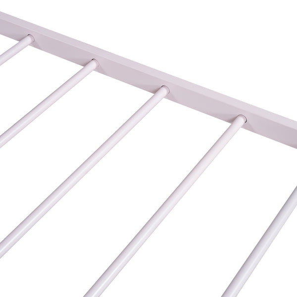 English Elm Full Metal Platform Bed with House-Style Headboard, Two Smooth Storage Drawers, Sturdy 350lb Capacity Pink MF320571AAH