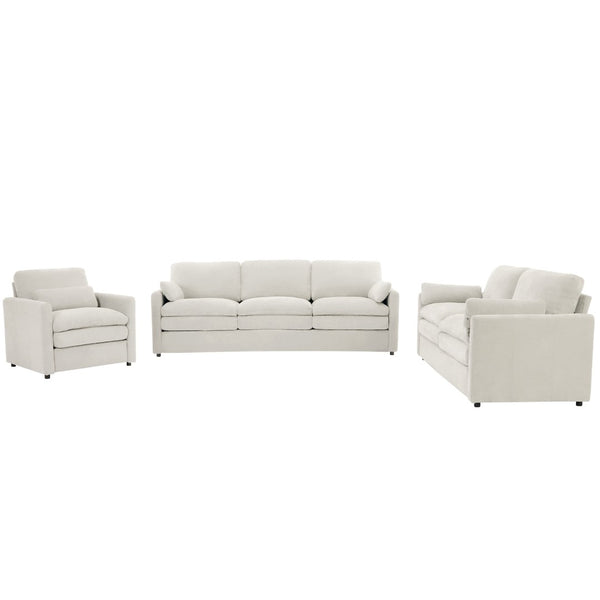 English Elm 101.2" Modular Chenille Sectional Sofa with Tufted Cushions and Deep Seating for Living Room Beige N719S001923A